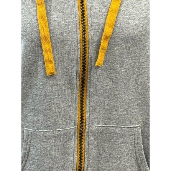 Peace Love World Hoodie Gray Yellow Women Full-Zip Small BOHO Hippie Casual Gym - Picture 2 of 6